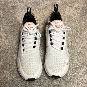 Nike White Sneakers with Orange Accents